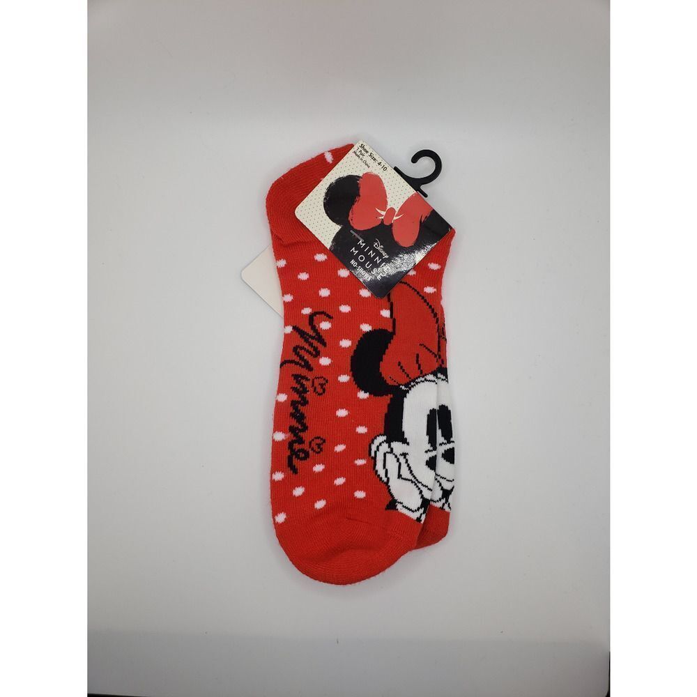 DISNEY minnie mouse red polka-dot no show ankle socks